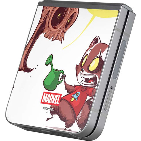 Marvel Rocket Raccoon and Groot Tall Tails Galaxy Z Flip6 Skin